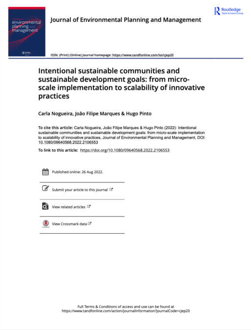 Intentional sustainable communities and sustainable development goals